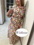 Sukienka maxi szmizjerka koszulowa długa wiązana w kwiaty retro piękna