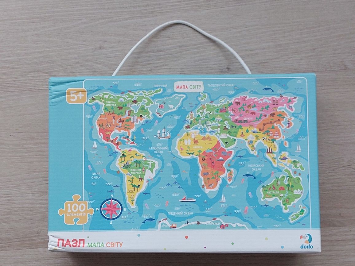 Mapa świata, puzzle, ukr