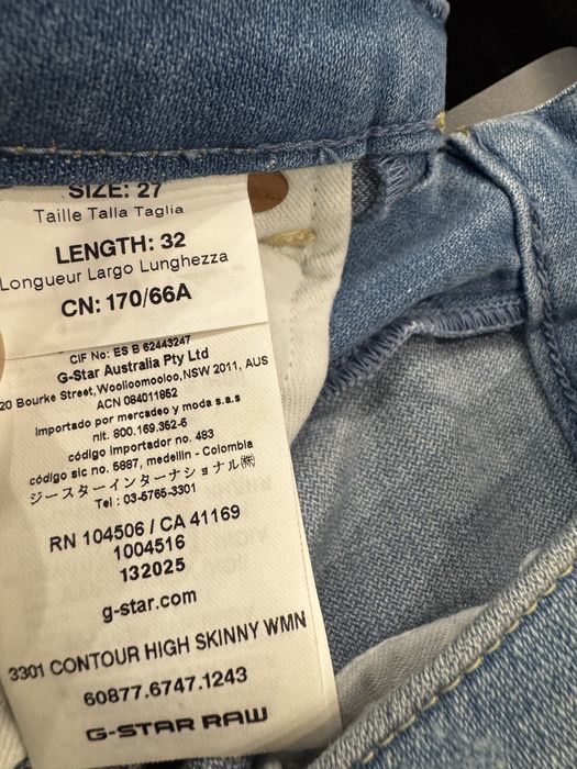 Nowe spodnie damskie G-STAR RAW 3301 Contour High Skinny W27 L32
