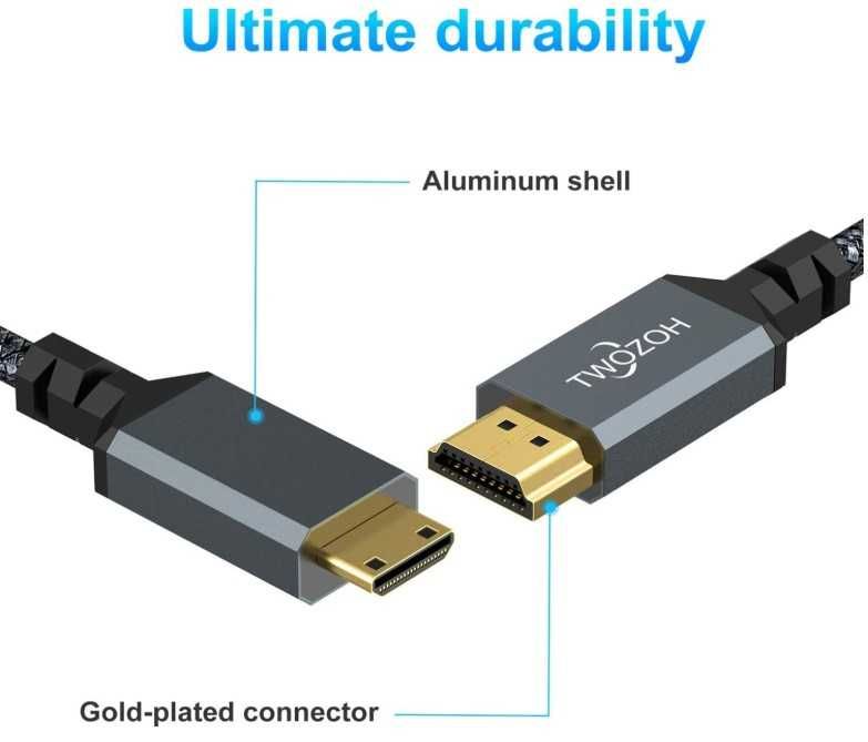 Кабель адаптер BiDirect TWOZOH mini HDMI - HDMI 18 Gbps 4K / 60Hz 2.0м