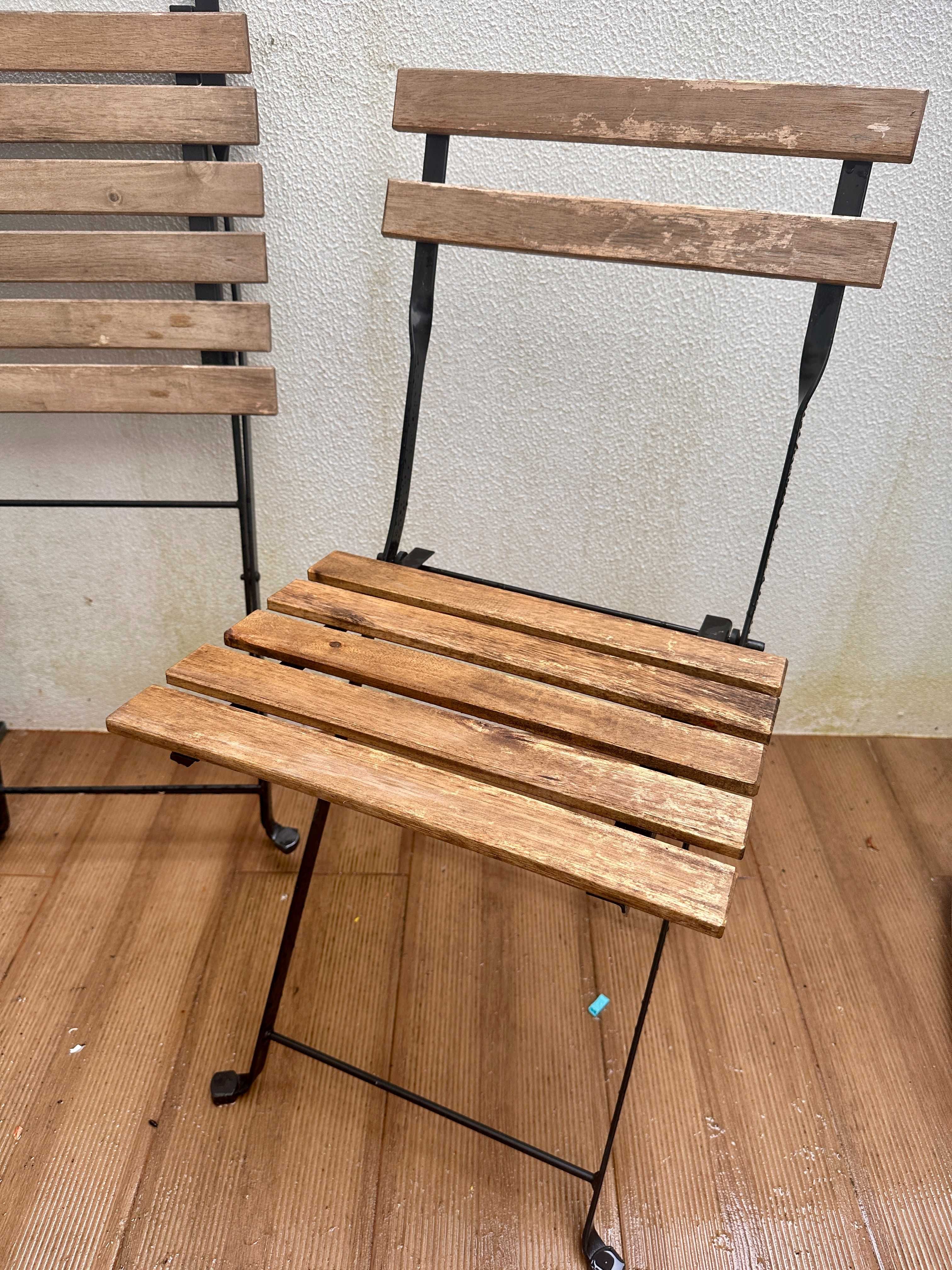 Chair, outdoor, foldable black/light brown stained
