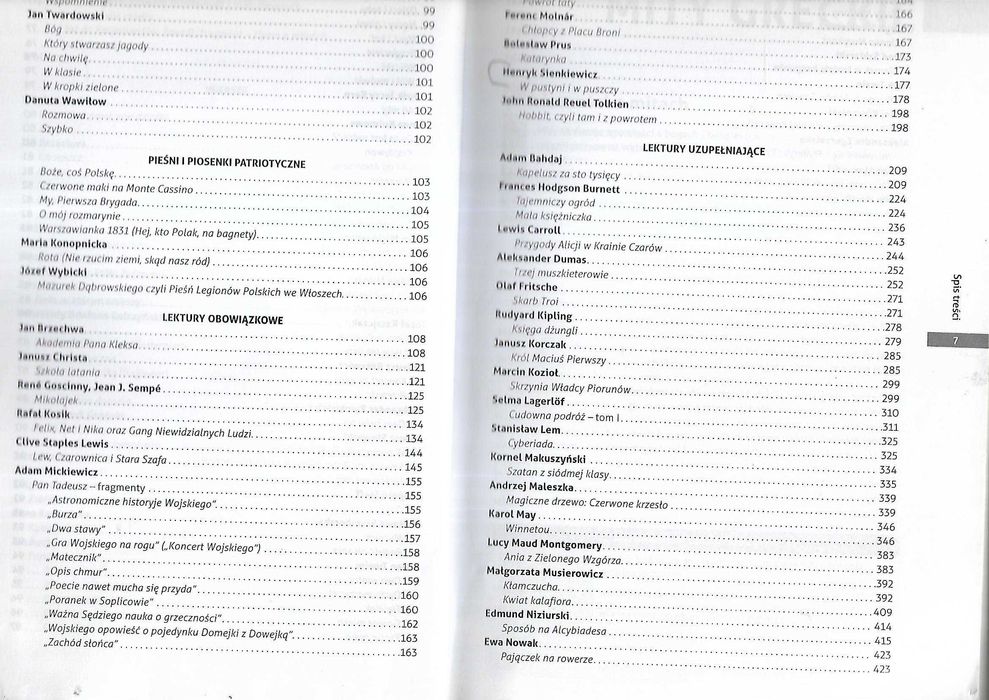 Opracowanie lektur i wierszy kl. 4-6  szkoła podstawowa