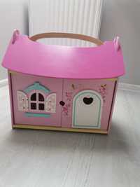 Domek dla lalek walizka drewniana