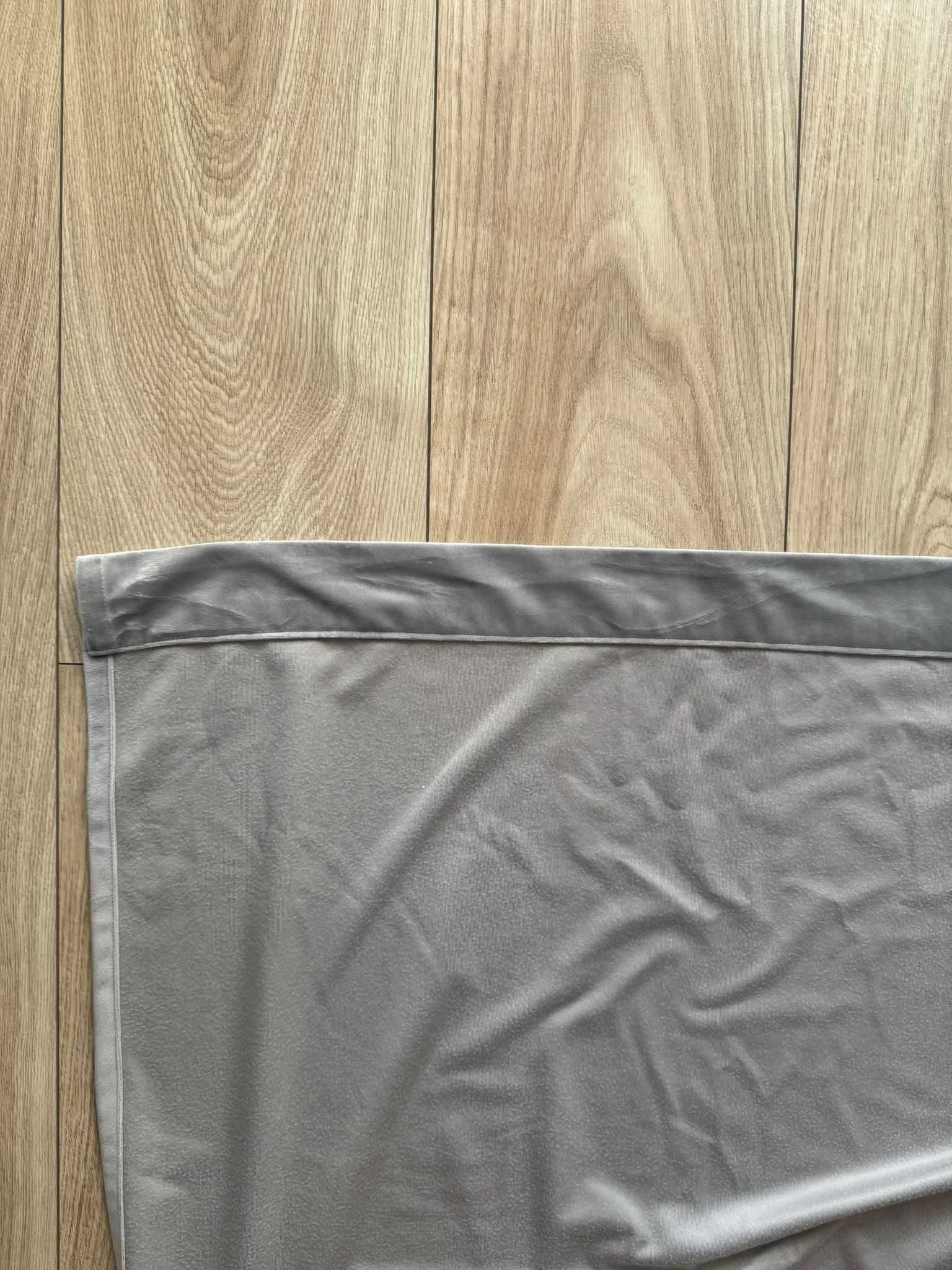Zestaw zasłon zasłony szare długie velvet