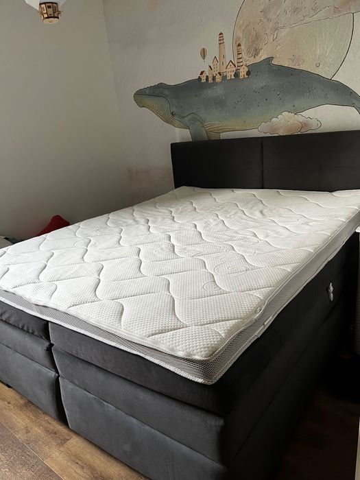 Łóżko kontynentalne 160x200 z materacem nawierzchniowym