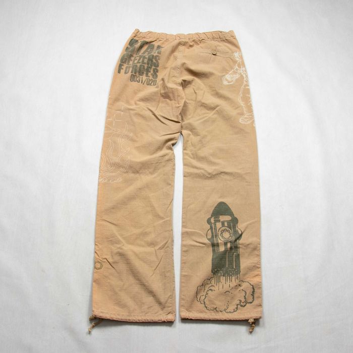 Spodnie cargo y2k GSUS Industries niski stan M z nadrukami nowe