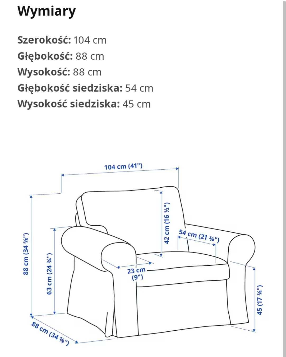 Fotel EKTORP IKEA pokrycie w paski