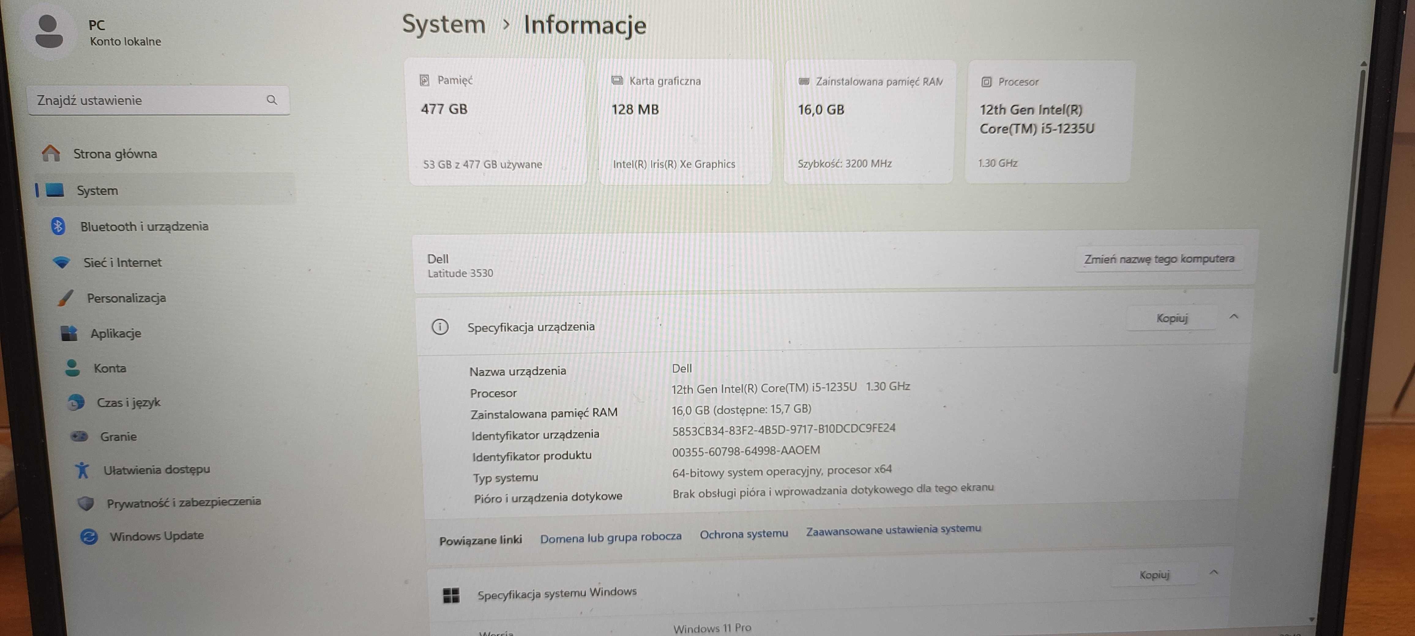 Dell Latitude 3530 i5 1235U/16RAM/512GB/Win11Pro 15.6 + gadżety HIT!!!
