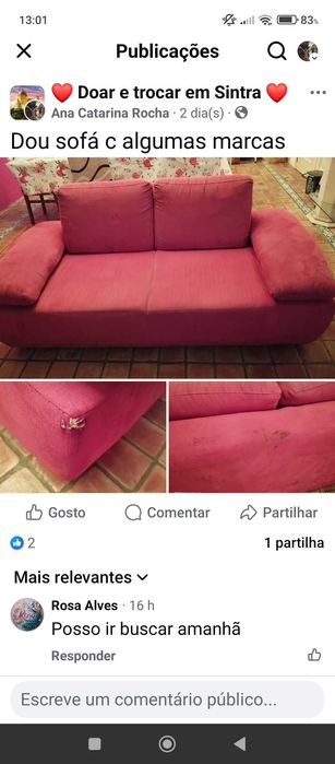 Sofás para dar . Marcas de uso visíveis