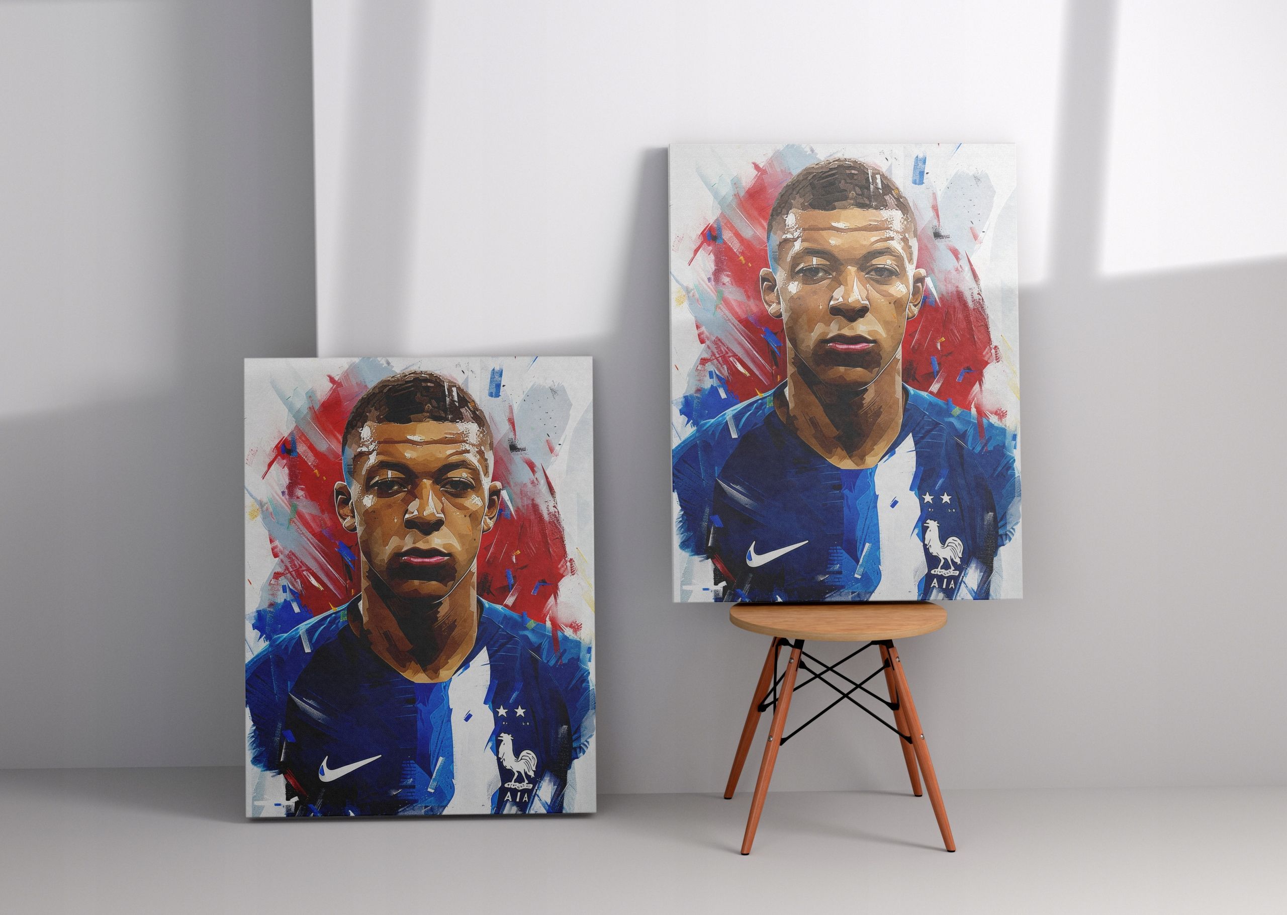 Portret Kyliana Mbappé na płótnie 45x60 cm - Nowoczesna Dekoracja