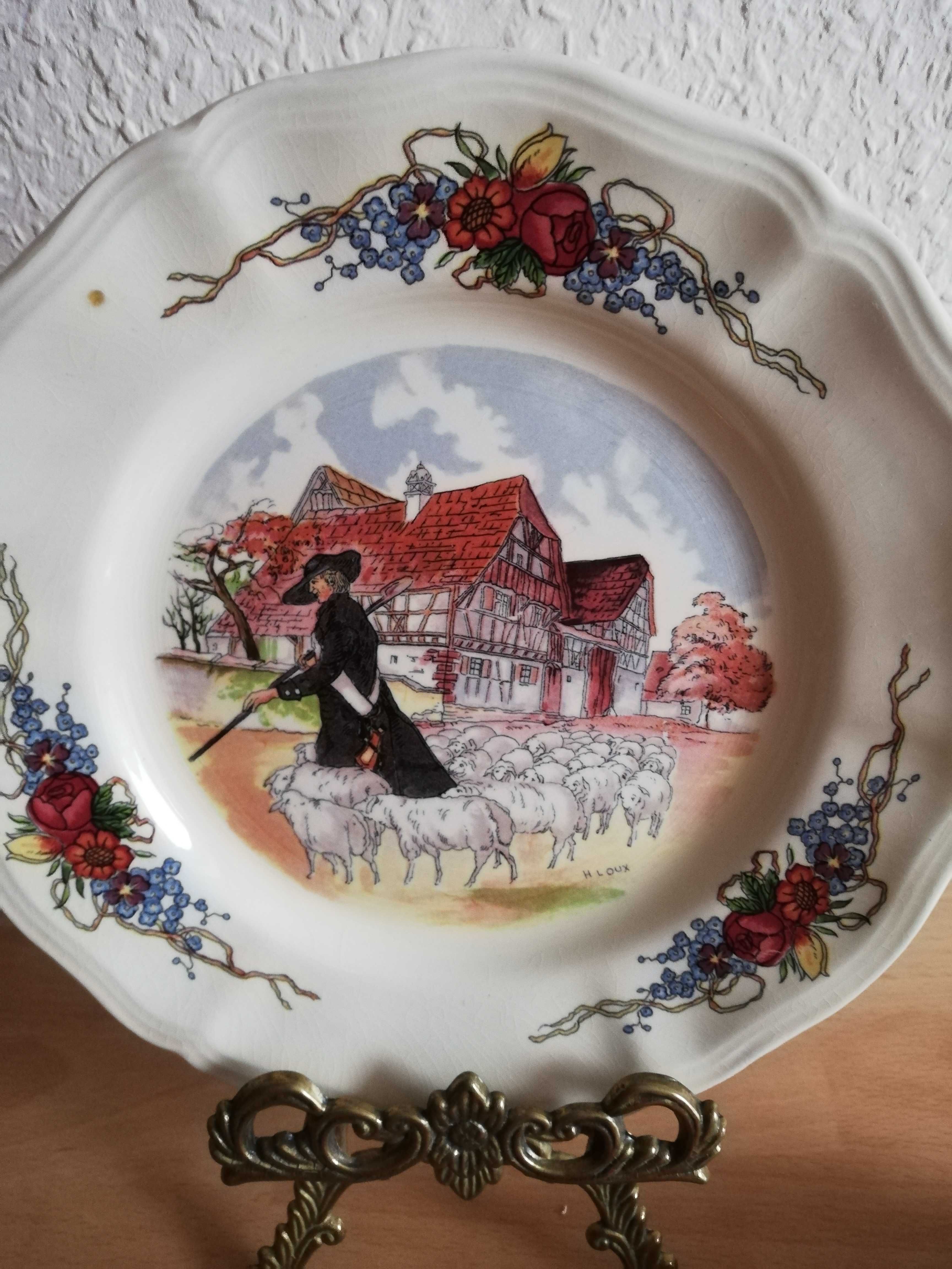 Тарелка фаянсовая десертная  Sarreguemines D.V Obernai Франция