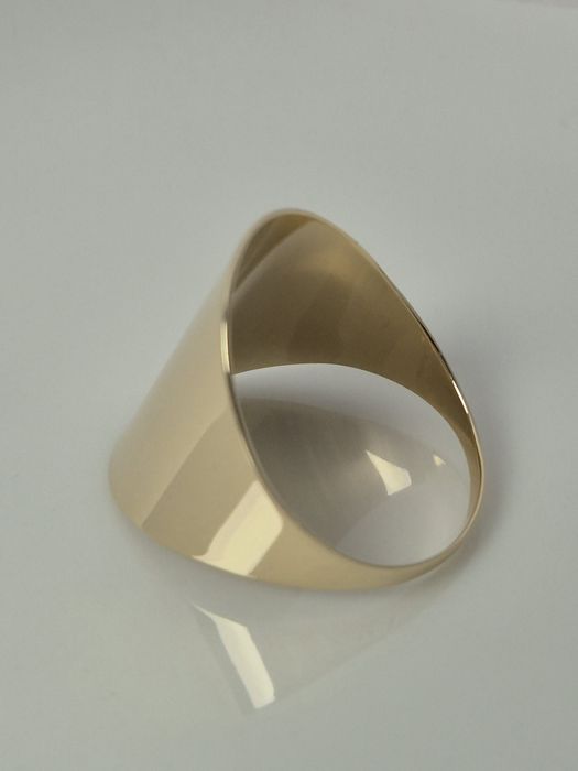 Nowy złoty pierścionek szeroki sygnet gładki błyszczący p. 585