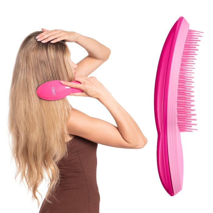 Szczotka do Włosów Cienkich Splątanych Zniszczonych Łamliwych Różowa