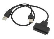 Kabel 2x USB adapter SSD HDD  SATA 7+15pin podłącz dysk SSD *VideoPlay