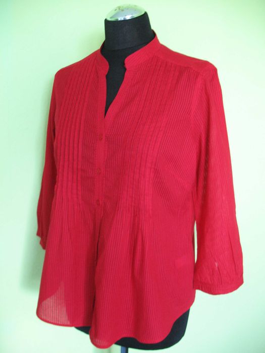 Bluzka - czerwona bawełna - 42 XL biust 106 cm
