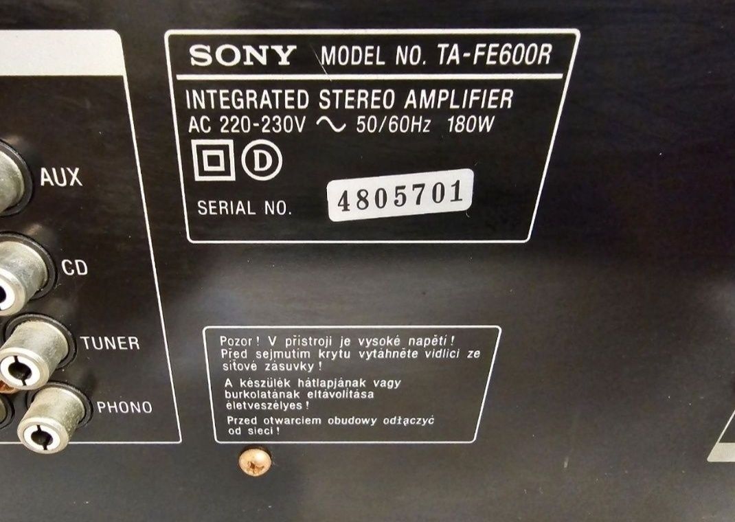 Wzmacniacz Sony TA-FE 600 R. 2 x 75 W