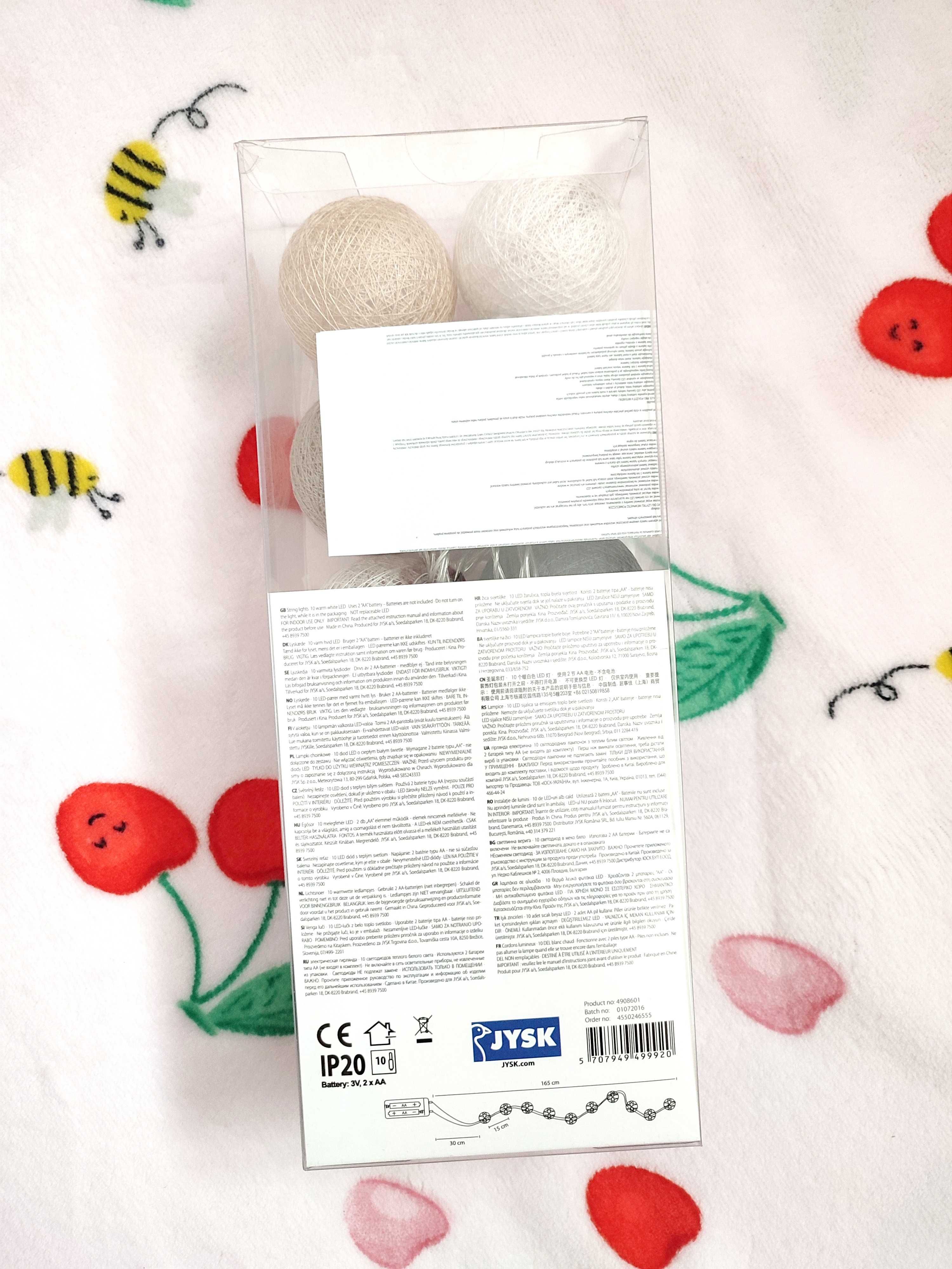 Jysk lampki cottonballs kawaii lolita coquette