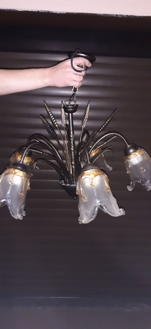 Lampa żyrandol E27 do salonu wiszący vintage retro