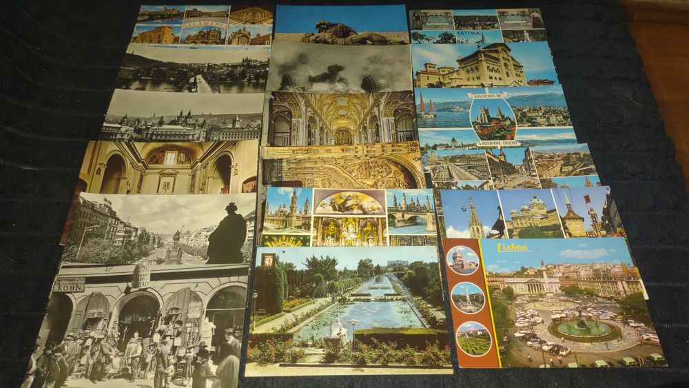 120 sztuk Pocztówka Widokówki Zdjęcia Rzym Fatima Barcelona Praga