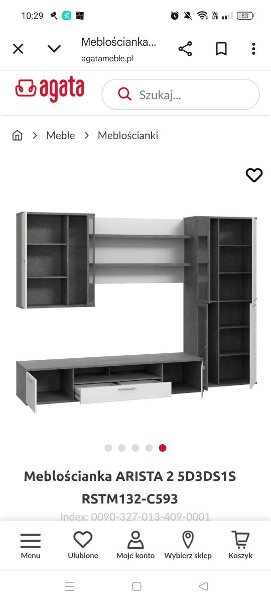 Pilnie sprzedam meblościankę Arista/ meble do salonu