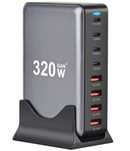 Szybka ładowarka 320W GaN 4X USB-A  4X USB-C polska wtyczka 230V