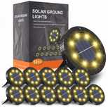 12szt FLOWOOD Solarna Lampa Stojąca Ciepła biała 8 LED IP65