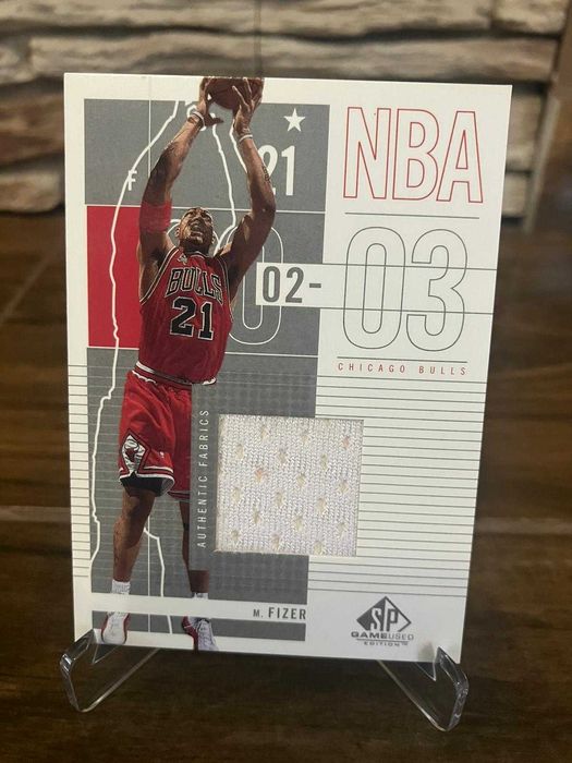 Karta NBA jersey z kawałkiem koszulki Markus Fizer Chicago Bulls
