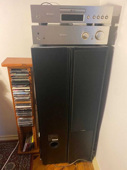 Amplificador Inkel (AX-7R) e Leitor CDs (CD-7C) + Colunas (Fine Arts)