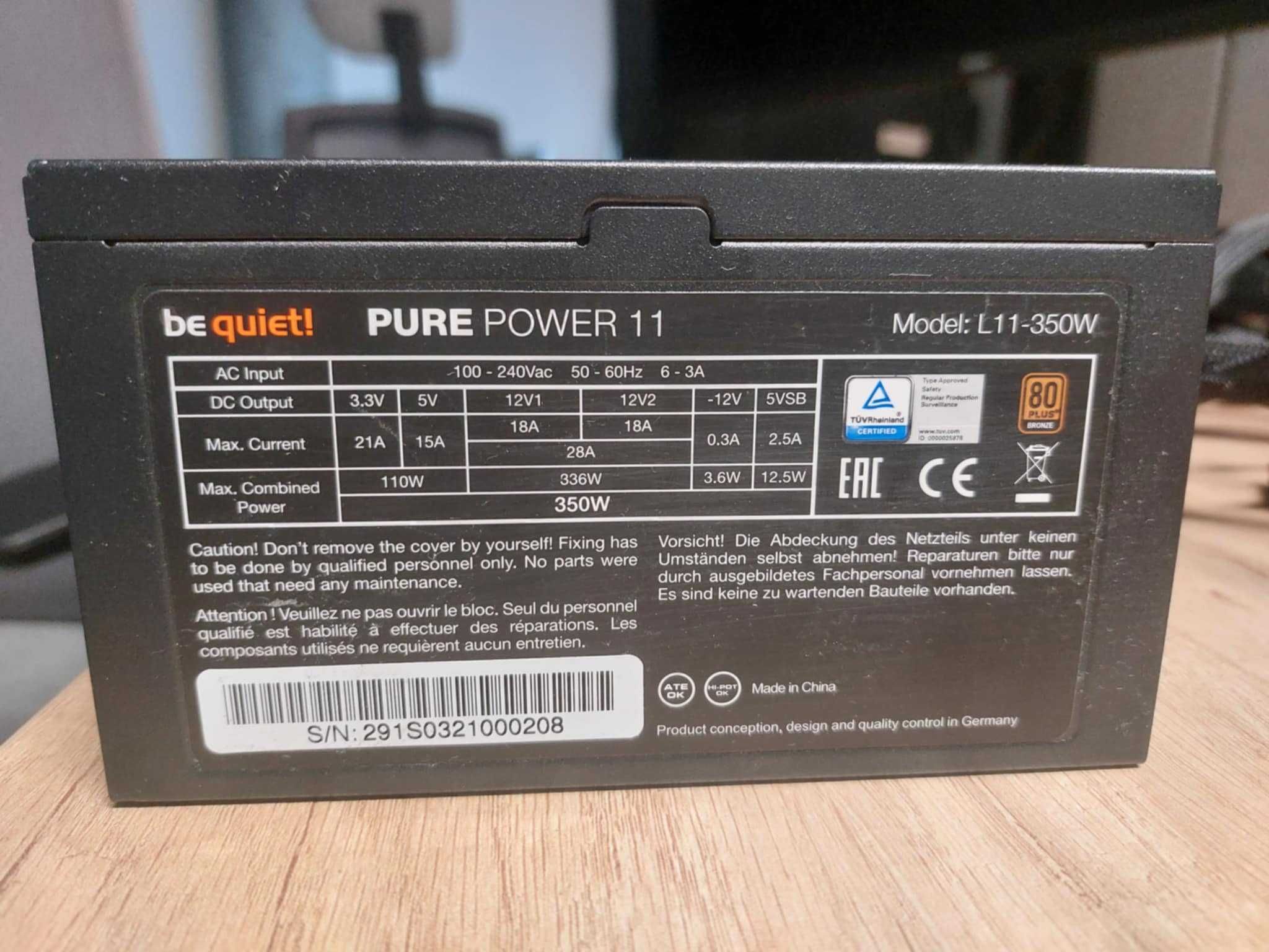 Zasilacz be quiet! Pure Power 11 350W