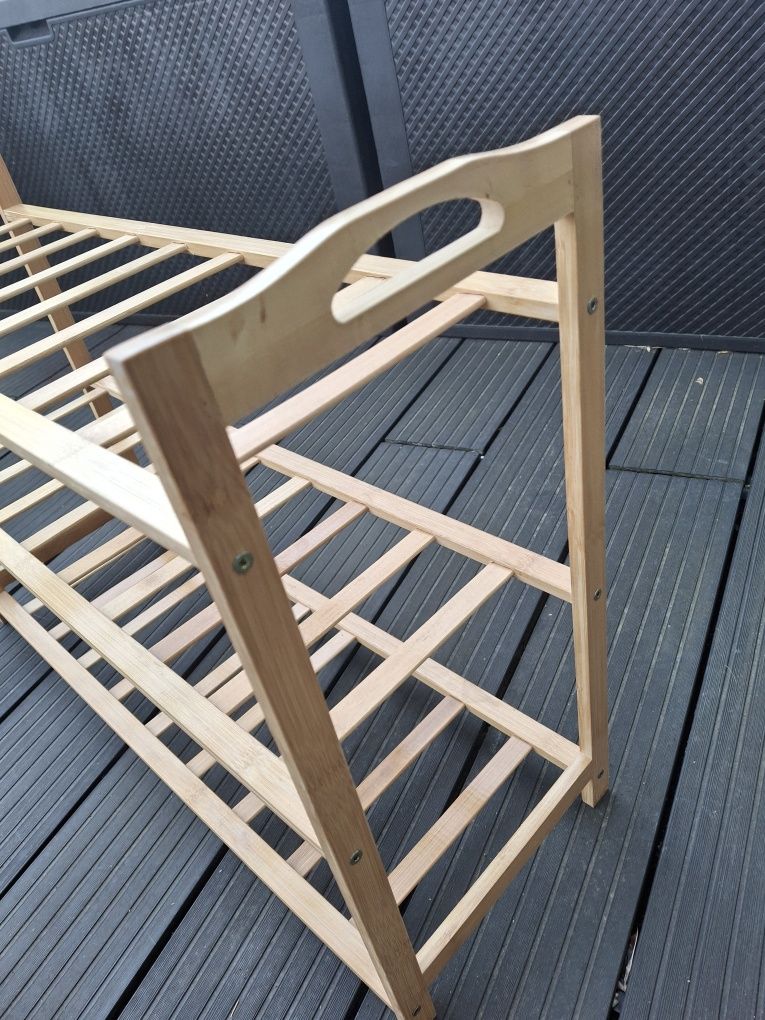 Stojak na buty bambusowy 3 poziomy 67x49x23