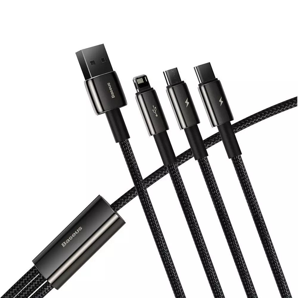Baseus Tungsten 3w1 kabel USB - USB Typ C / Lightning / micro USB 3,5