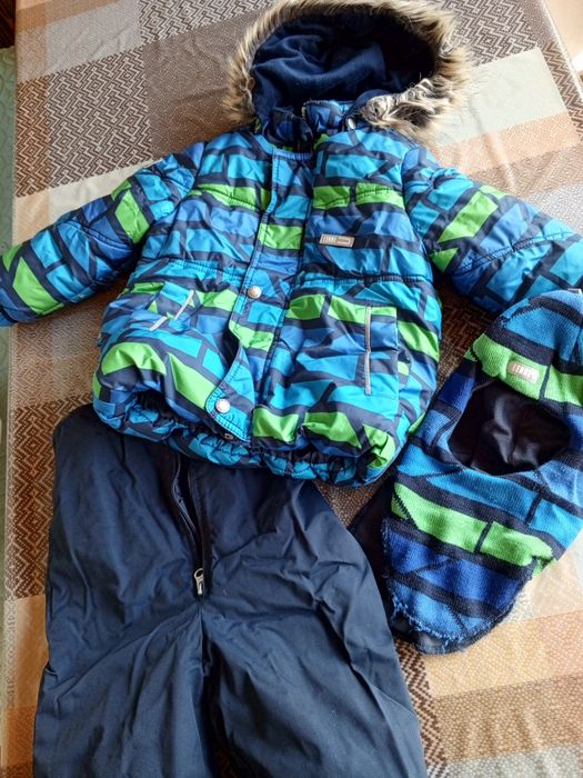 Дитячий зимовий комбінезон ленне (куртка + напівкомбінезон+ шапка)для