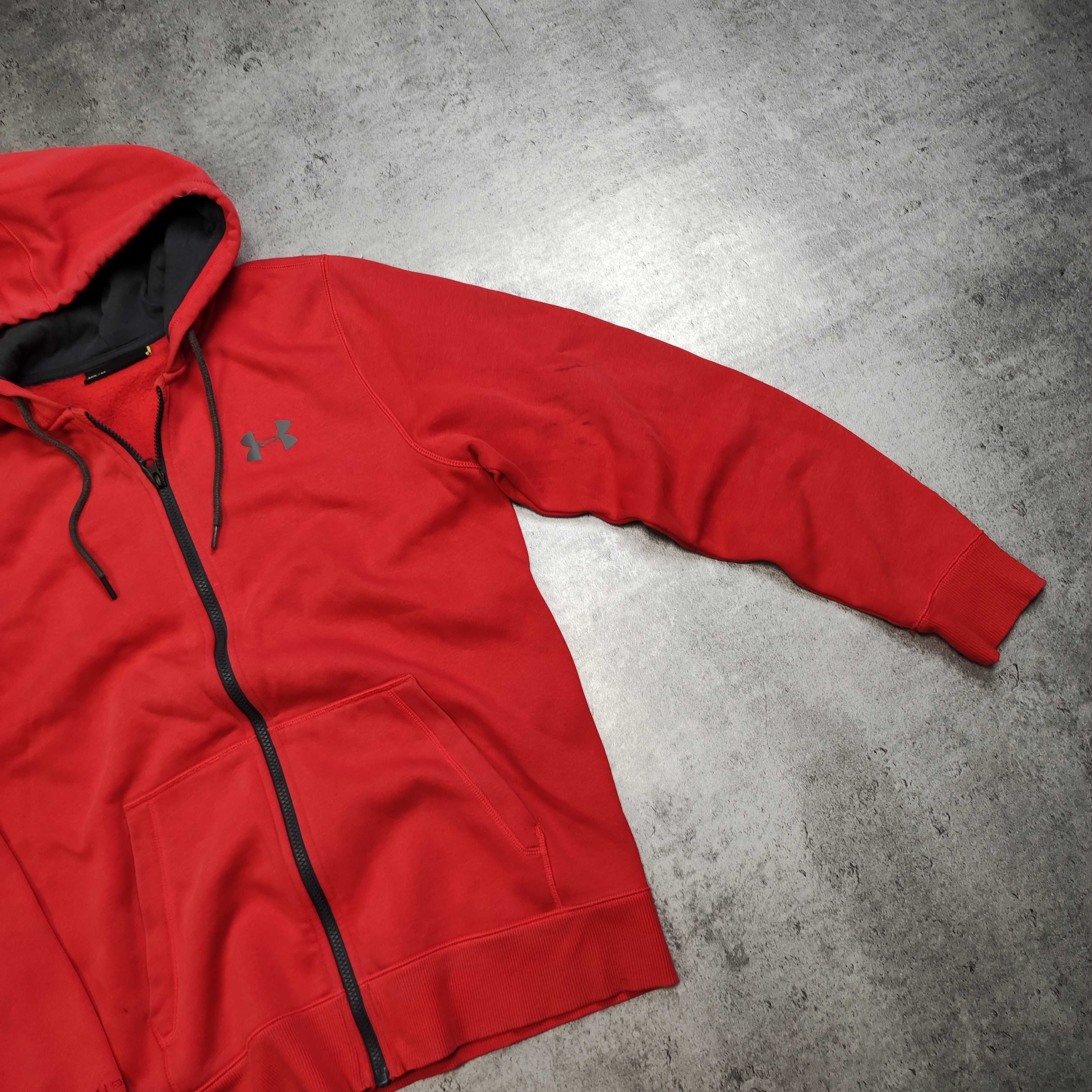 MĘSKA bluza sportowa Trening GYM Siłownia Czerwona Under Armour Suwak
