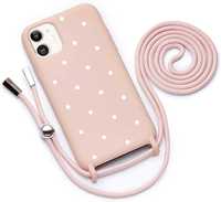 Etui Iphone 13 Różowy z sznurkiem