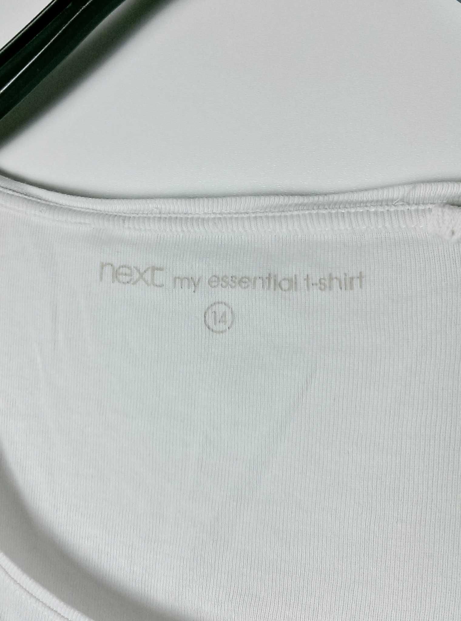 Damska bluzka t-shirt longsleeve długi rękaw biała szara Next 42