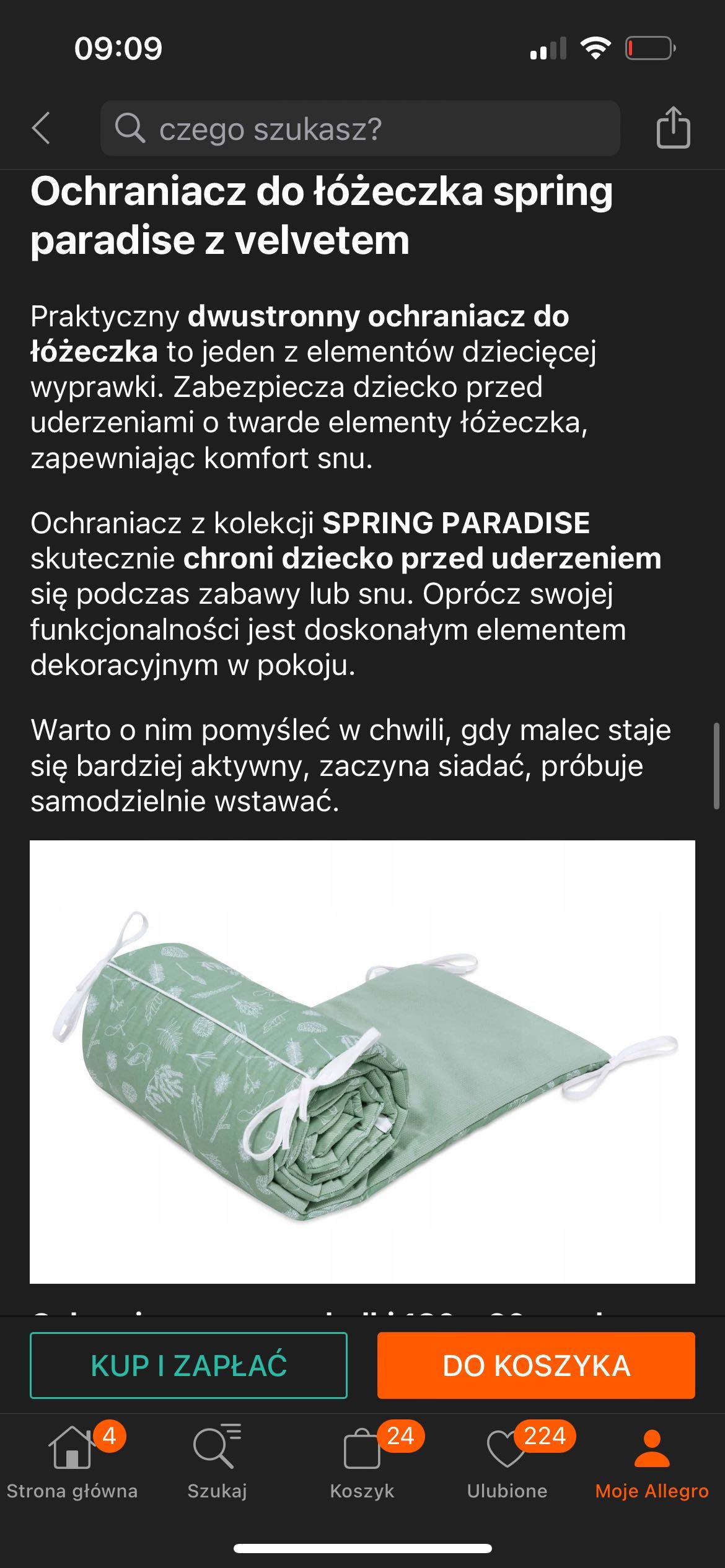 Ochraniacz do łóżeczka dziecięcego