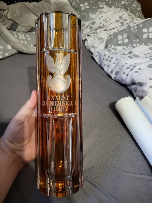 Wazon kryształ 35 lat żołnierskiej służby