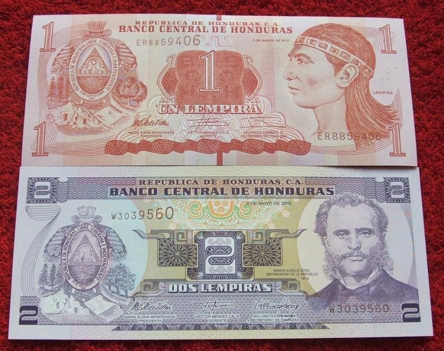 HONDURAS Kolekcjonerskie Banknoty - 2 sztuki UNC