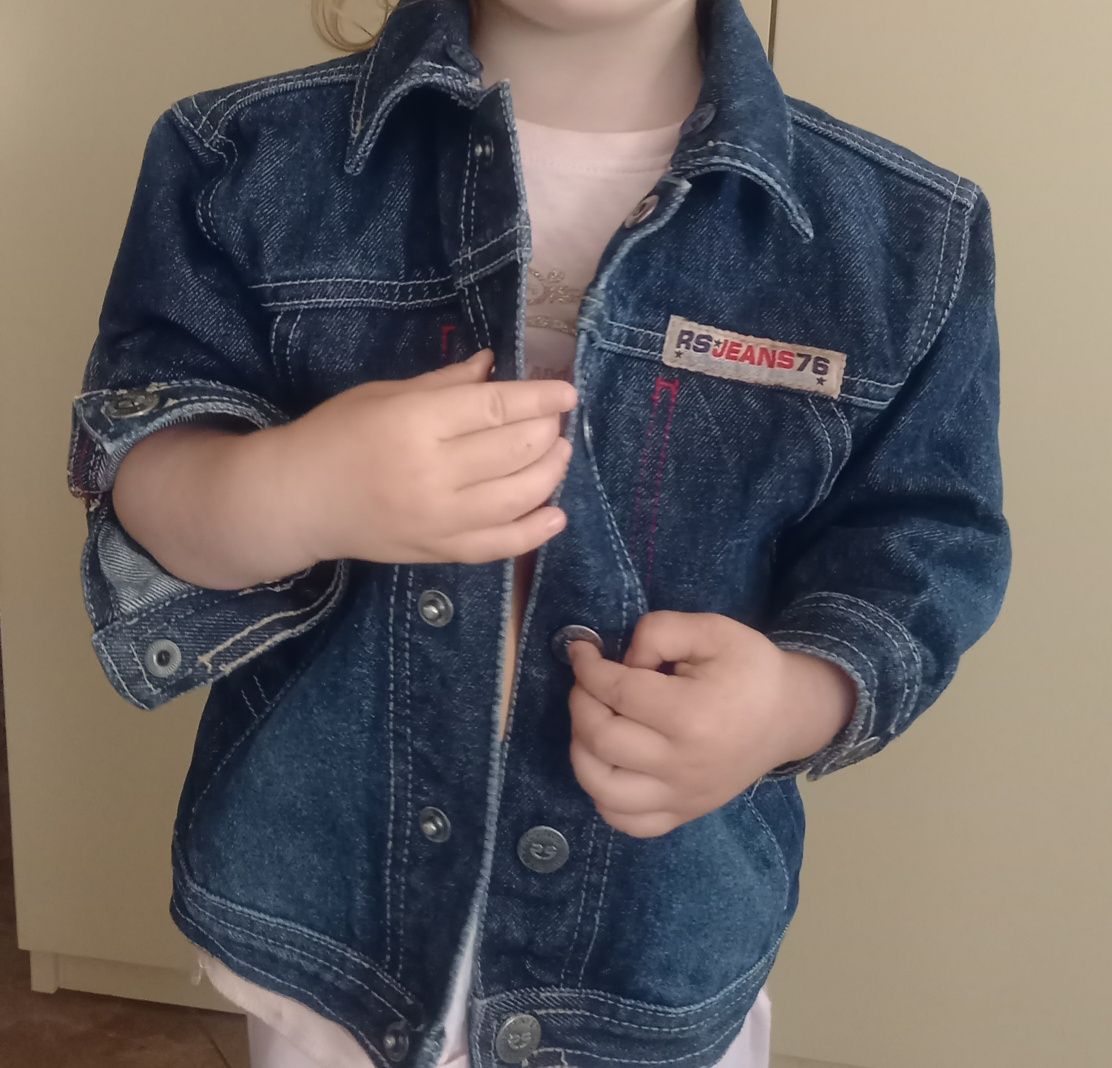 Wyprzedaż, Kurtka katana jeansowa okolo 92cm,18m-24m super aplikacja R
