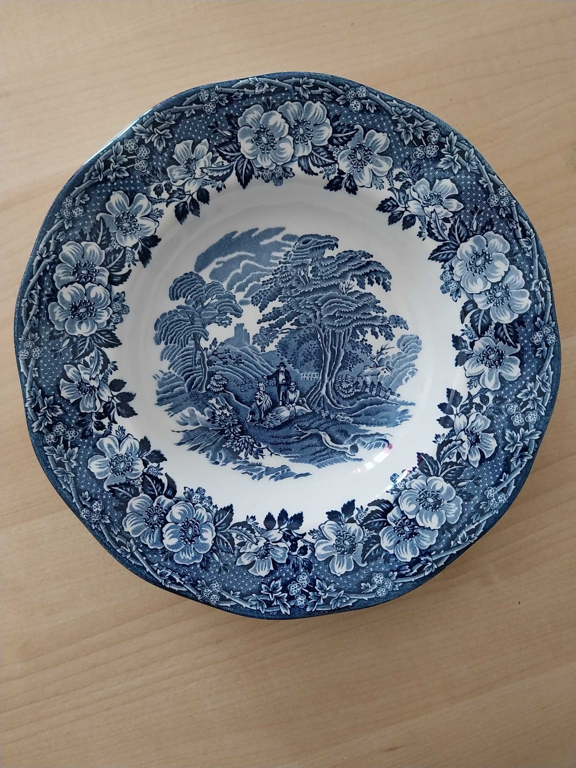 Conjunto Loiça Serviço de Jantar Enoch Wedgwood Woodland Azul e Branco