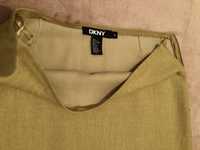 Saia DKNY comprida, verde mostarda. Tam 6.