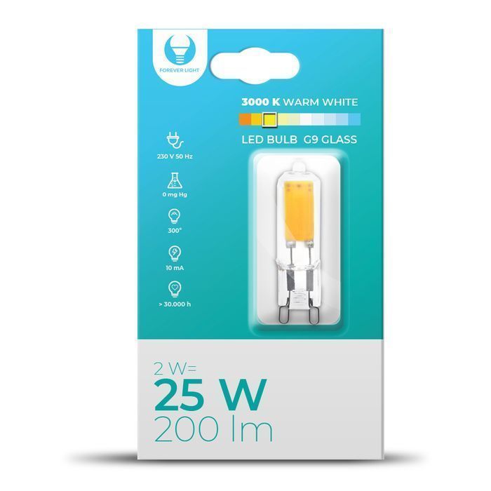 Żarówka Led G9 Glass 2W 230V 3000K 200Lm Forever Light