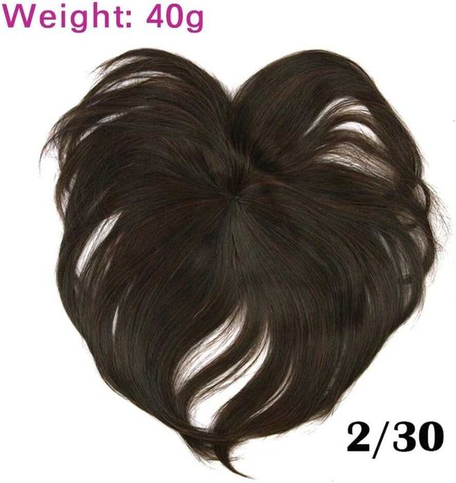 Gruba syntetyczna nakładka do włosów 2/30, brązowa, klips do włosów