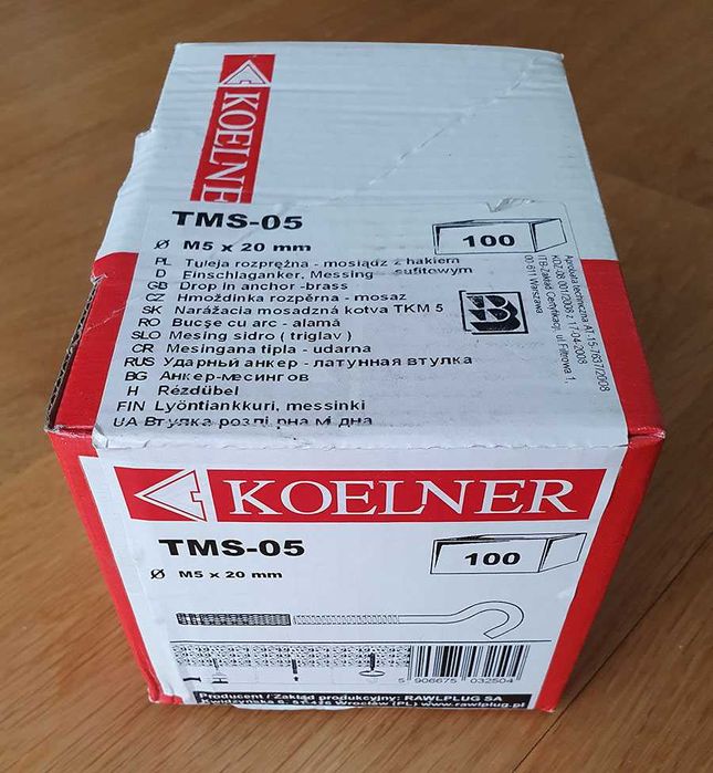 Kotwa Tuleja Rozprężna Mosiężna Wbijana M5 TMS