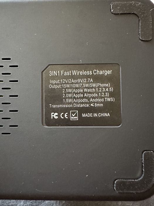 Бездротова зарядка Wireless Charger 3in1 (15w)