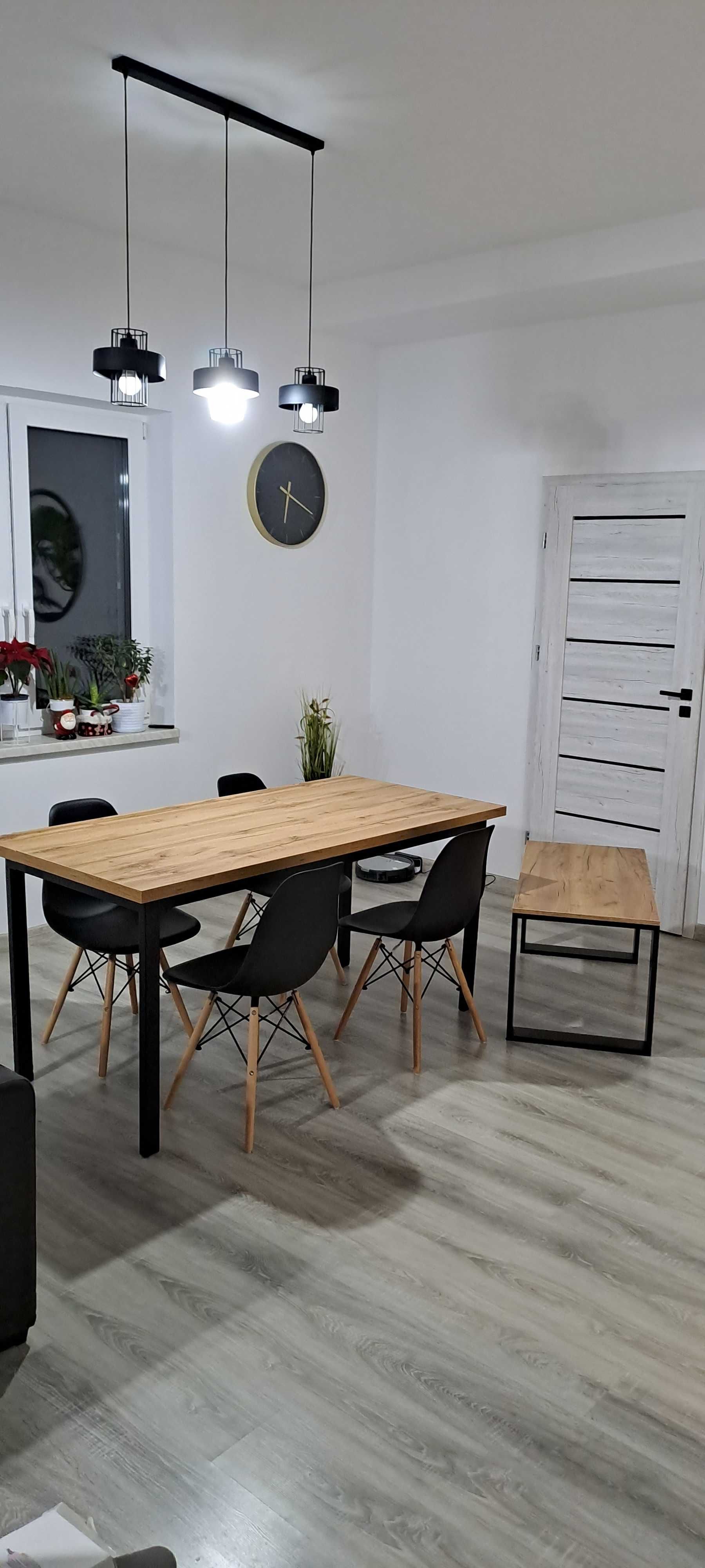 Stół do jadalni + stolik kawowy Nowy Zestaw mega stal loft