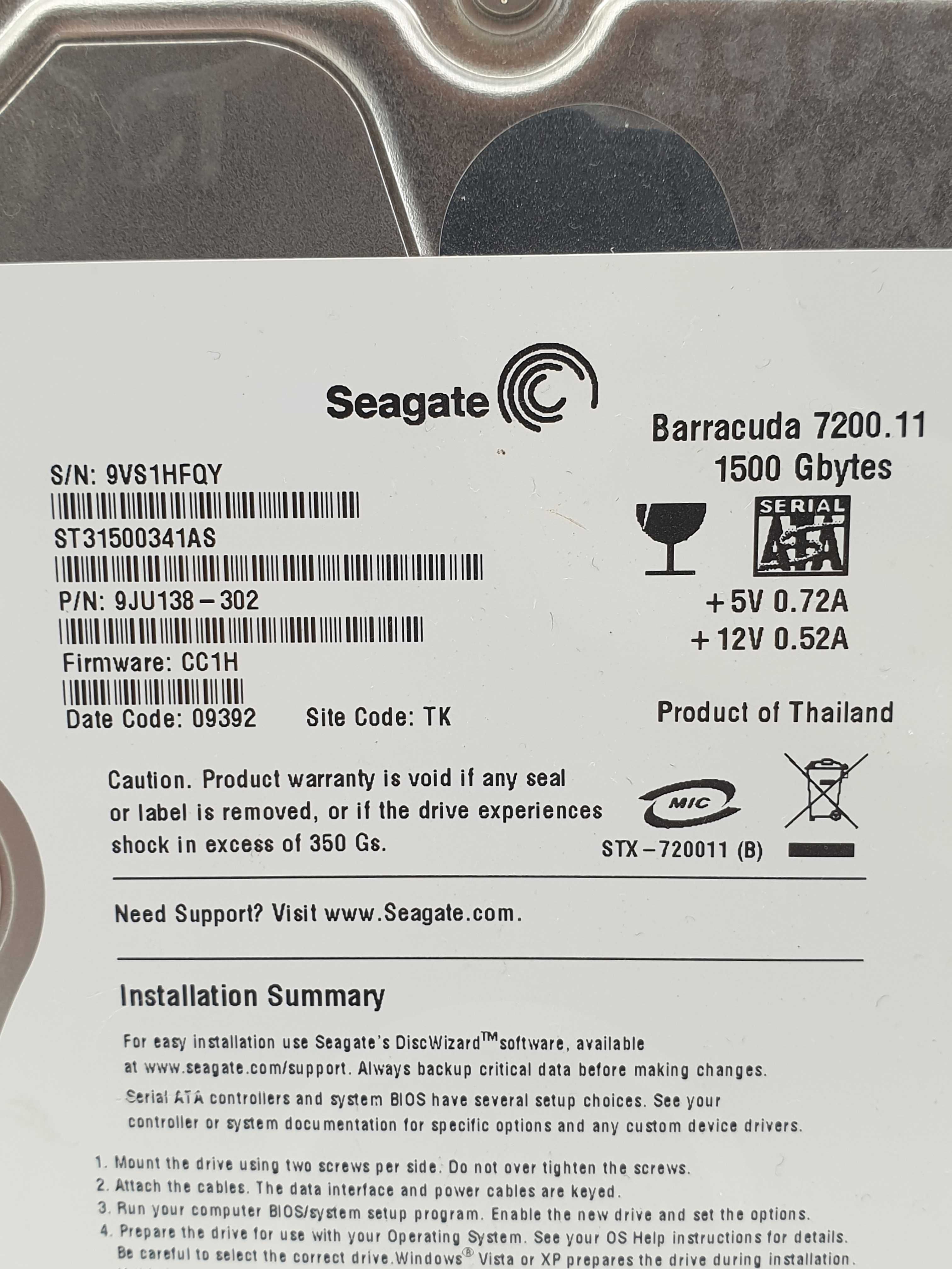 Dysk twardy Dell Barracuda 7200.11 1,5TB SATA II 3,5"