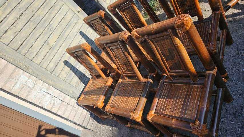 Naturalny zestaw mebli bambusowych z Azji – stan bardzo dobry