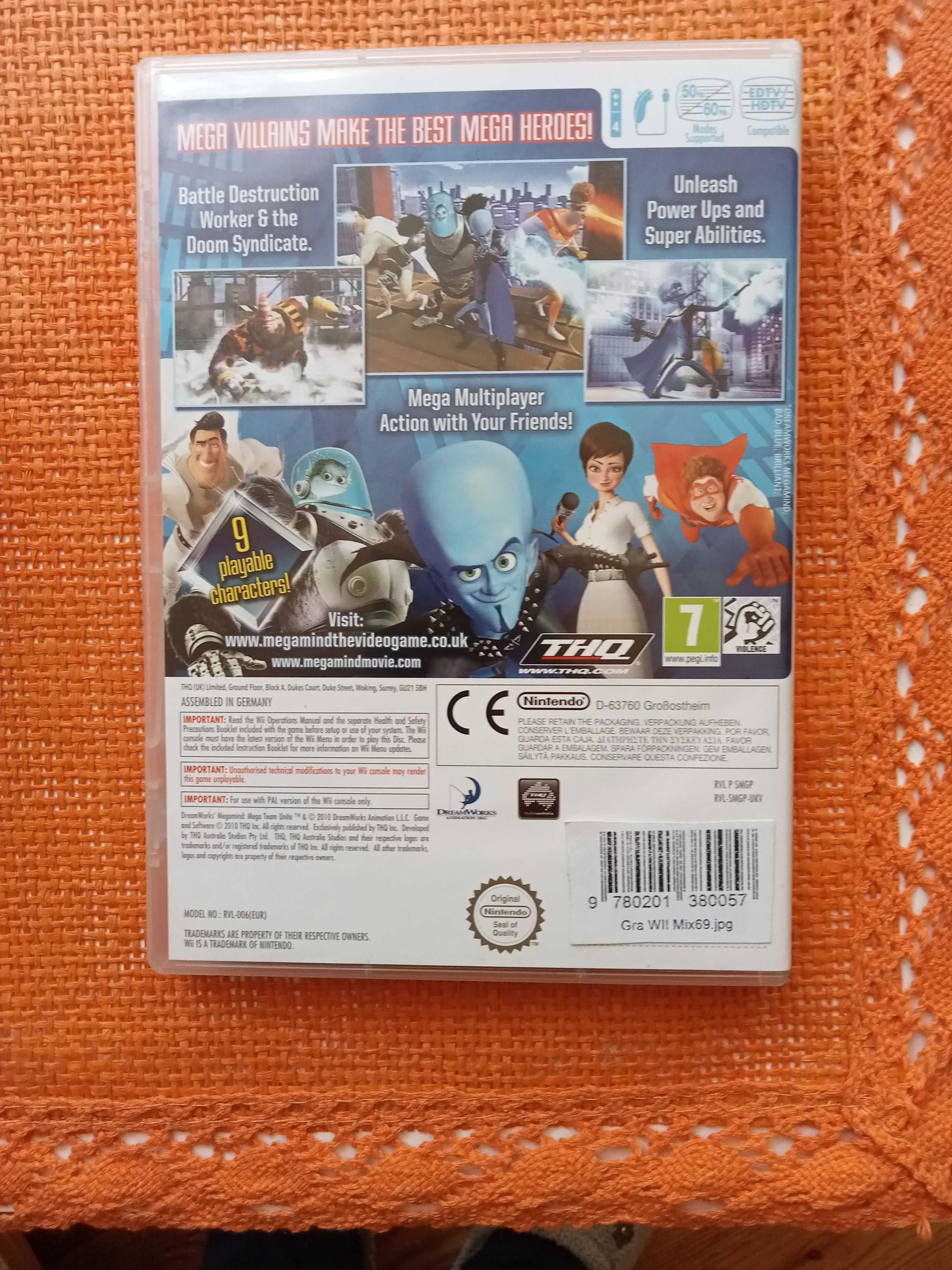 Gra "Megamind Mega Team Unite" na Nintendo Wii.