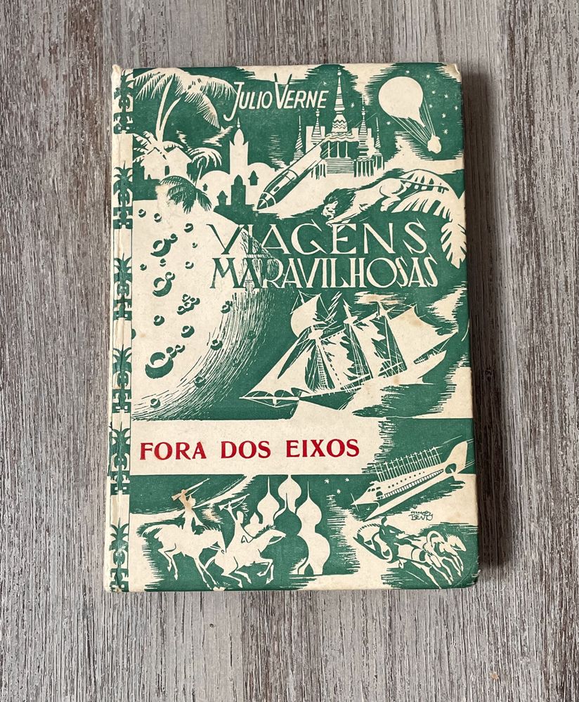 Livro antigo: "Fora dos eixos", de Júlio Verne